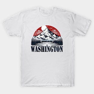 Retro Washington Mountain Outdoors T-Shirt